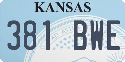 KS license plate 381BWE