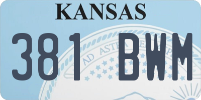 KS license plate 381BWM