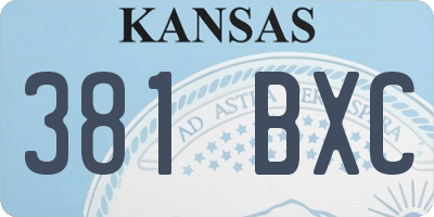 KS license plate 381BXC