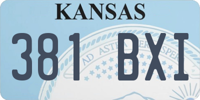 KS license plate 381BXI