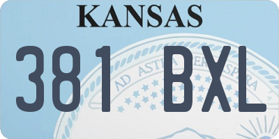 KS license plate 381BXL