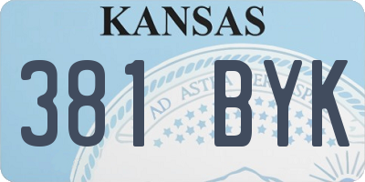 KS license plate 381BYK