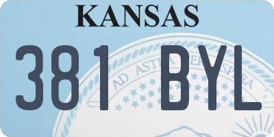 KS license plate 381BYL