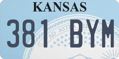 KS license plate 381BYM