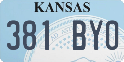 KS license plate 381BYO