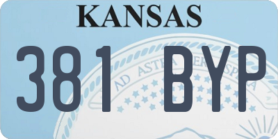 KS license plate 381BYP