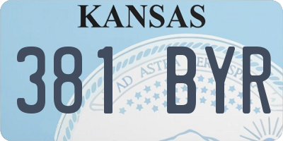 KS license plate 381BYR