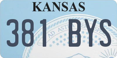 KS license plate 381BYS