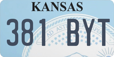 KS license plate 381BYT