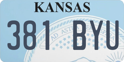 KS license plate 381BYU