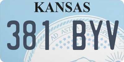 KS license plate 381BYV