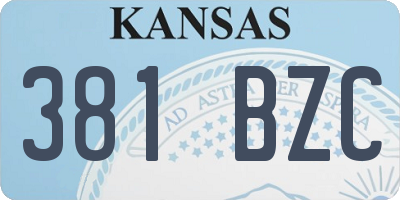 KS license plate 381BZC