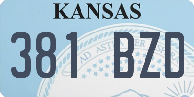 KS license plate 381BZD
