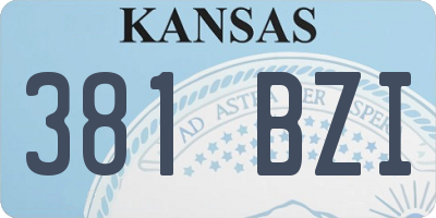 KS license plate 381BZI