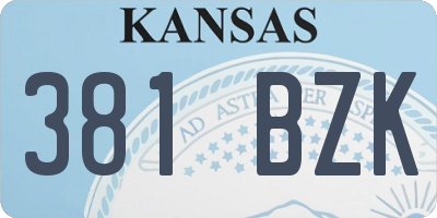KS license plate 381BZK