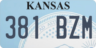 KS license plate 381BZM