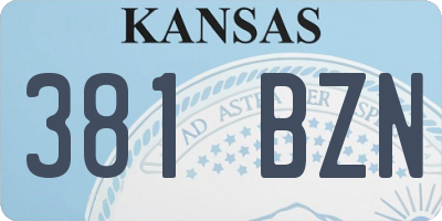 KS license plate 381BZN