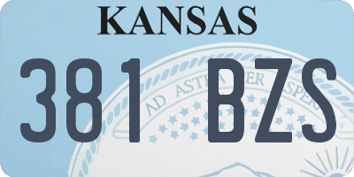 KS license plate 381BZS