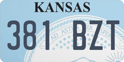KS license plate 381BZT