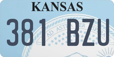KS license plate 381BZU