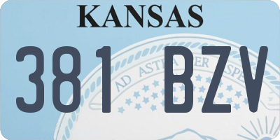 KS license plate 381BZV