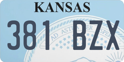 KS license plate 381BZX