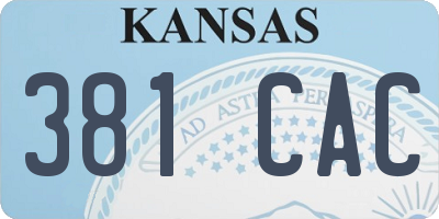 KS license plate 381CAC