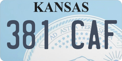 KS license plate 381CAF