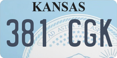 KS license plate 381CGK