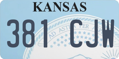 KS license plate 381CJW