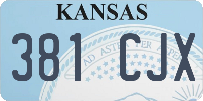 KS license plate 381CJX