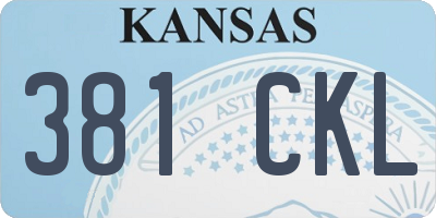 KS license plate 381CKL