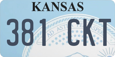KS license plate 381CKT