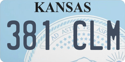 KS license plate 381CLM