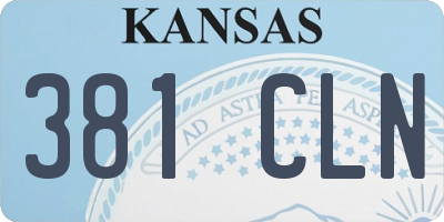 KS license plate 381CLN