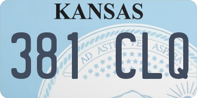 KS license plate 381CLQ