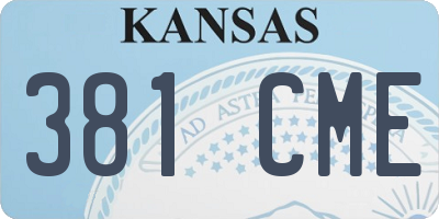 KS license plate 381CME