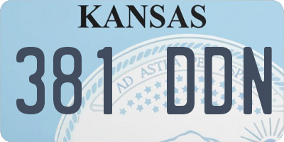 KS license plate 381DDN