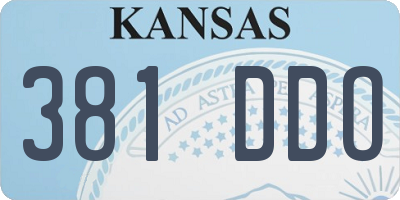 KS license plate 381DDO