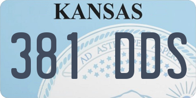 KS license plate 381DDS