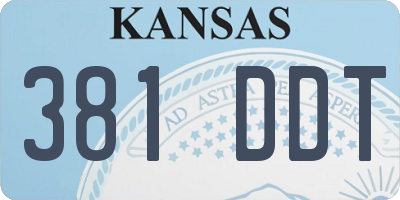 KS license plate 381DDT