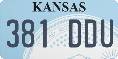 KS license plate 381DDU