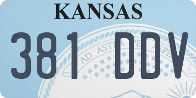 KS license plate 381DDV
