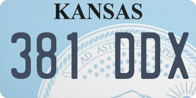 KS license plate 381DDX