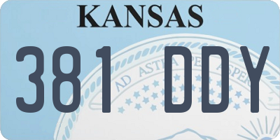 KS license plate 381DDY