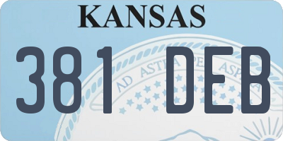 KS license plate 381DEB