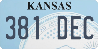 KS license plate 381DEC