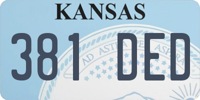 KS license plate 381DED
