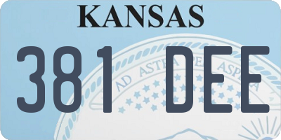 KS license plate 381DEE