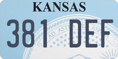 KS license plate 381DEF